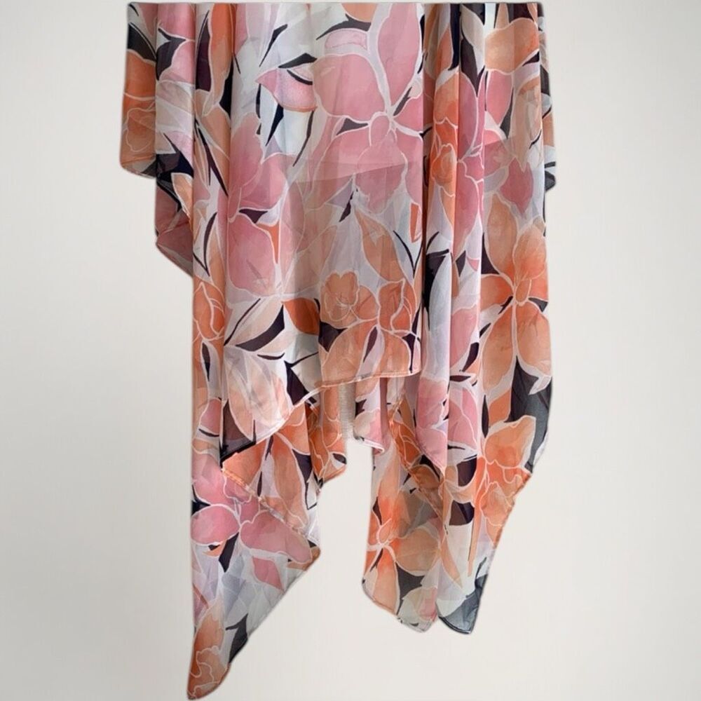 NWT Zoey & Leelo Asymmetrical Maxi Skirt Size XL Floral Chiffon Cottage Romantic - Picture 15 of 16